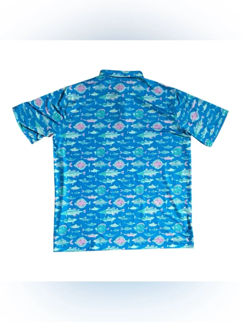 NWT Waggle Golf Polo Shirt Fish - Picture 2 of 4